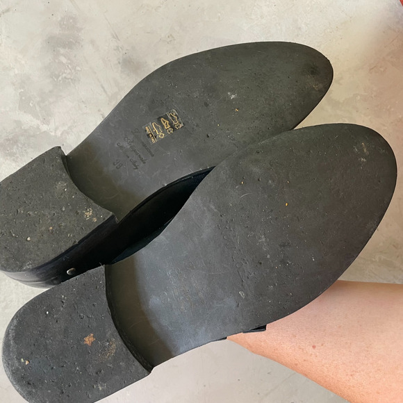 Italian Leather Studded Punk Goth Statement Buckle Oxfords Sz 38 Made in Italy - Picture 4 of 9